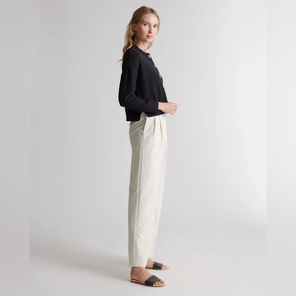 QUINCE 100% Organic Cotton Cropped Cardigan Size Small - Picture 7 of 14